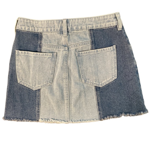 Pacsun Skirt Women’s 25 Blue Two Tone Denim Mini Frayed Boho Hippie Y2K - Picture 2 of 7